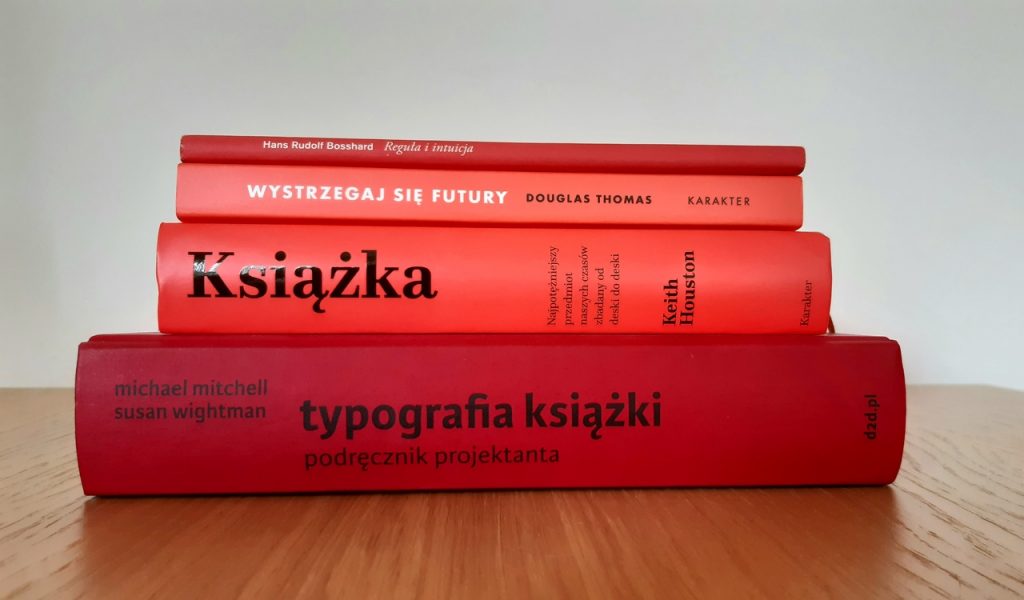 books red covers typography